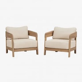 Set Van 2 Tuinstoelen Van Acaciahout Uleno Lichte Acaciekleur - Sklum