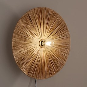 Ronde wandlamp in raffiaØ50 cm, Rafita