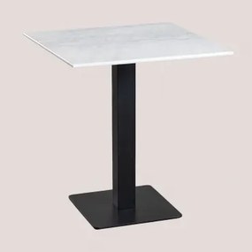Vierkante Bar Tafel Van Livanto Marmer Zwart & ↔︎ 70 Cm & Wit Marmer Guangxi - Sklum
