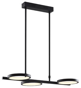 Moderne hanglamp zwart incl. LED 3-staps dimbaar 3-lichts - Vivé