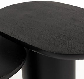 Tafeltjes Set Zwart Hout Organisch - 48 X 32cm.
