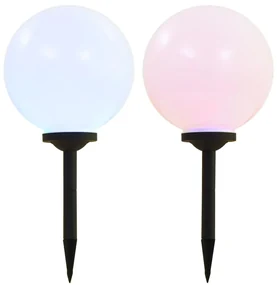 vidaXL LED-solarlampen rond 30 cm RGB 2 st