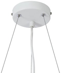 Moderne hanglamp hout print met wit 6-lichts - Jeana Circle