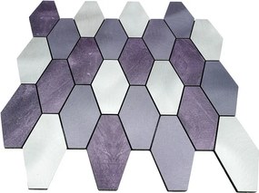 Zelfklevende Mozaïektegels Metaal | Picket Paars | 30×30 cm | Keuken, Bad &amp; WC