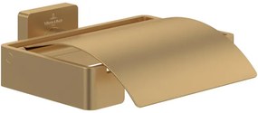 Villeroy & Boch Elements - Striking Toiletrolhouder met deksel - 131 x 115 x 45 mm - Brushed Gold (goud) TVA15201300076