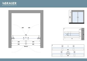 Brauer Void profielloze pendeldeuren 80cm RVS geborsteld PVD