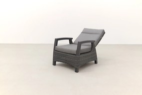 Darwin/Atlanta stoel-bank loungeset 4-delig verstelbaar - Antraciet