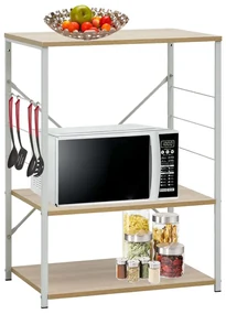 vidaXL Magnetronkast 60x39,6x79,5 cm spaanplaat wit en eikenkleurig