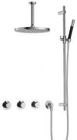 Hotbath Cobber IBS70 inbouwdouche met 15cm plafondbuis, 30cm hoofddouche en glijstang chroom