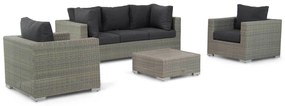 Stoel en Bank Loungeset Wicker Taupe 5 personen Garden Collections Toronto