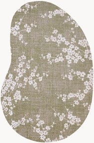 Wasbaar jacquard in- & outdoor vloerkleed Sakura in organische vorm