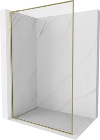 Mexen Kioto-F L douchewand Walk-in met frame 70 x 202 cm, transparant 8 mm, goud - 800-070-174-50-00