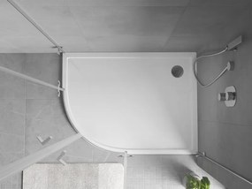 Mexen Flow asymmetrische halve cirkel douchebak slim rechts 100 x 80 cm, wit glans - 46Q108010R