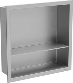 Mexen X-Wall-R Nisplank met flens en plank 30 x 30 cm, inox - 1910303010S