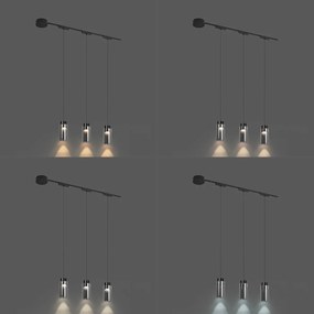Modern railsysteem met 3 hanglampen zwart 1-fase - Magnetic Vance
