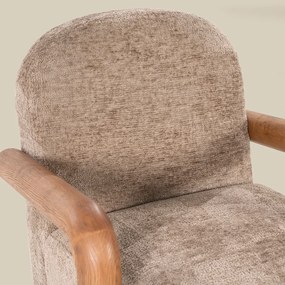 Fauteuil Met Hout Taupe