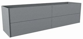 Mondiaz TENCE wastafelonderkast - 180x45x50cm - 4 lades - uitsparing links - push to open - softclose - Plata M37137Plata