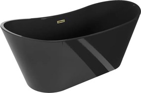 Mexen Montana vrijstaande badkuip 170 x 80 cm, zwart, gouden overloop - 52011708070-50