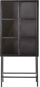 By-Boo Ventana Industriele Vitrinekast Met 2 Glazen Deuren - 85x41x199cm.