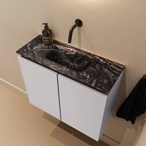 Mondiaz Ture DLux toiletmeubel 60cm cale met wastafel lava midden zonder kraangat