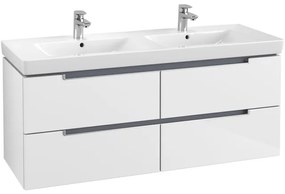 Villeroy & Boch Subway 2.0 wastafelonderkast 128.7x52x4.49cm Wit glans A69900DH