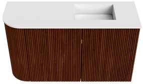 Mondiaz Joya 70cm toiletmeubel ronding links ruby met wastafel faye rechts zonder kraangat talc