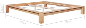 Medina Bedframe massief eikenhout 180x200 cm