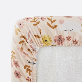 Hoeslaken baby bio katoen, Lapin fleuri