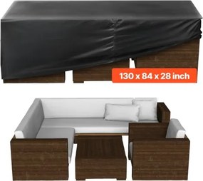 VEVOR Tuinmeubelhoes, 420D Oxford Stof, Waterdichte Rechthoekige Tuintafelhoezen met Ventilatie voor Alle Weersomstandigheden, Tuinmeubelhoes (330 x 214 x 71 cm)