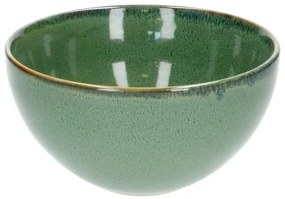 Schaal reactieve glazuur, steengoed, groen,Ø 18 cm