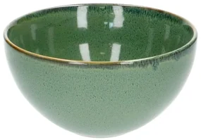 Schaal reactieve glazuur, steengoed, groen,Ø 18 cm