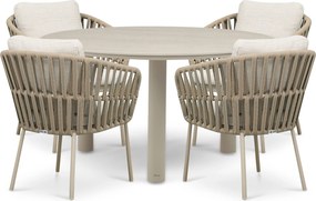 Tuinset 4 personen 140 cm Rope Zand/Beige Coco Elara/Trino