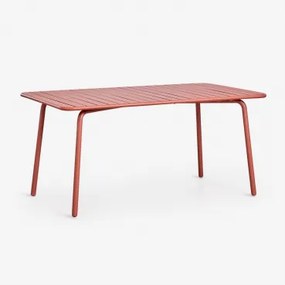 Rectangular Tuintafel 160x90 Cm Van Staal Florida Rood – Klei - Sklum