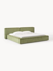 Gestoffeerd bed Lennon van corduroy met opbergruimte