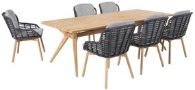 4 Seasons Outdoor Lugano dining set teak met Bel Air tafel 240 cm * Sale *  Tuinset    houtkleur weerbestendig