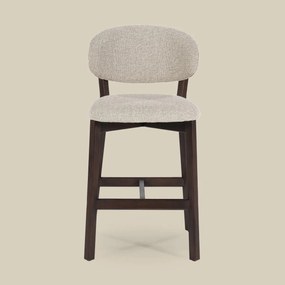 Eleonora Mikky Luxe Barstoel Walnoot En Taupe Stof