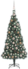 vidaXL Kunstkerstboom met LED's en kerstballen 120 cm PVC en PE groen