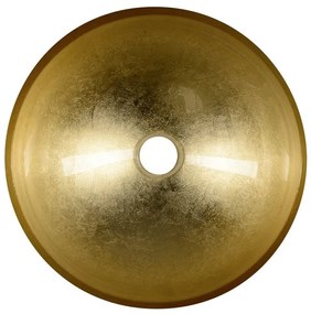 Sapho Murano glazen waskom 40cm zwart / goud