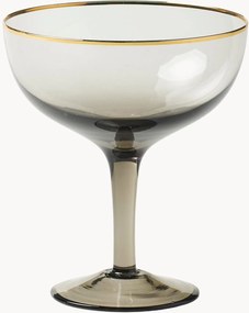 Mondgeblazen champagneglazen Deco, 6-delig