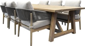 Cocoon Ravello low dining tuinset 280x100xH69 cm 7 delig acacia