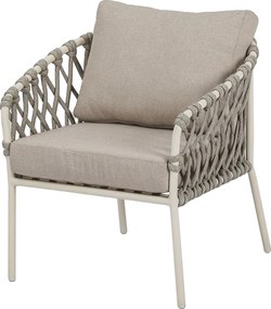 Amalfi low dining tuinstoel natural sand aluminium latte