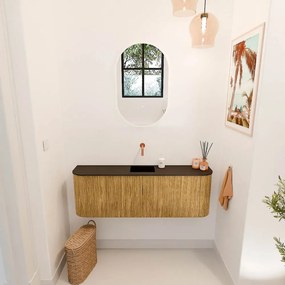 Mondiaz Joya 125cm toiletmeubel ronding links/rechts oak met wastafel faye midden zonder kraangat urban