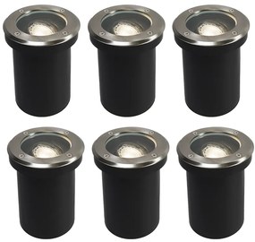 Set van 6 smart buiten grondspot verstelbaar incl. Wifi GU10 - Delux