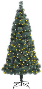 vidaXL Kunstkerstboom met LED's en standaard 180 cm PET groen