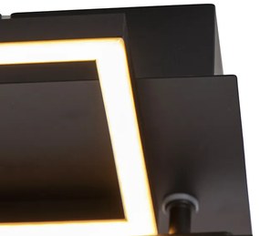 Plafondlamp langwerpig zwart 3-staps dimbaar - Plazas Novo