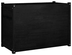 vidaXL Plantenbak 100x50x70 cm massief grenenhout zwart