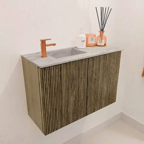 Mondiaz Joya DLux 60cm toiletmeubel dusk met wastafel faye links 1 kraangat glace
