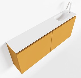 Mondiaz Ture 120cm toiletmeubel ocher met wastafel talc rechts 1 kraangat