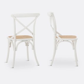 Set van 2 stoelen, hout en riet Cedak
