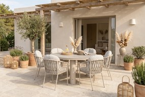 Tuinset Ronde Tuintafel 6 personen  Rope Taupe  4 Seasons Outdoor Florence/Arancia